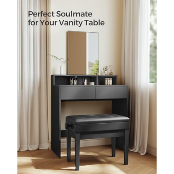 SONGMICS Adjustable Piano Bench with Storage for Musicians