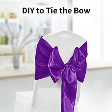 YUHX Pack of 10 Satin Table Runner 12 x 108 Inches Long,Purple Table Runners for Wedding, Birthday Parties, Banquets Decorations（Purple,10 Pack）