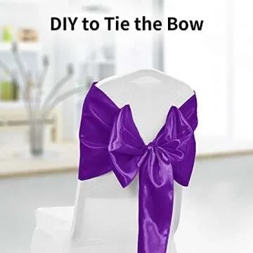 YUHX Pack of 10 Satin Table Runner 12 x 108 Inches Long,Purple Table Runners for Wedding, Birthday Parties, Banquets Decorations（Purple,10 Pack）