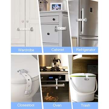 Fridge Locks,Refrigerator Door Lock,Child Proof Safety Cabinet Lock with Strong 3M Adhesives,Fridge ...