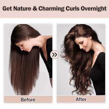 Heatless Hair Curler,Blowout Heatless Curls Overnight,No Heat Curling Rod Set with Silk Bonnet for Sleep in,Pink