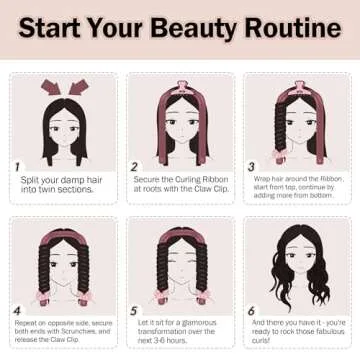 Heatless Hair Curler,Blowout Heatless Curls Overnight,No Heat Curling Rod Set with Silk Bonnet for Sleep in,Pink