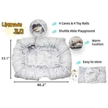 XxingSheep 4 Cave Shuttled XL Cat Tunnel Bed - Perfect for Play and Rest