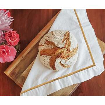 White Napkins with Gold Trim, Gold Napkin Set of 4, 100% Pure Cotton, Cloth for Hotels, Weddings, Cotton Table - Reusable Washable - Lunch Dinner Party Celebration Decorative Napkin 18x18