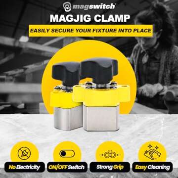 Magswitch MagJig 95 Magnetic Woodworking and Welding Base Clamp Holder for Wood Working Supplies, Ac...