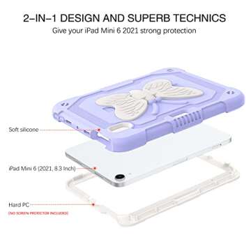 BENTOBEN for iPad Mini 7 A17 Pro Case, for iPad Mini 7th/6th Generation Case (2024/2021) with Pencil...