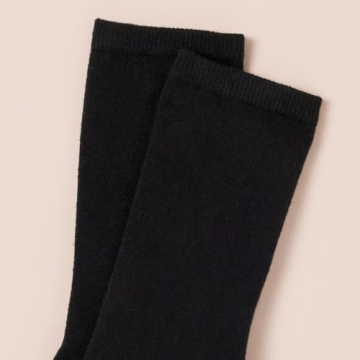 Casual Crew Socks 6 Pairs for Women - Black Size 6-9