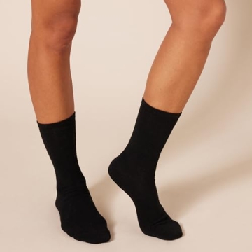 Casual Crew Socks 6 Pairs for Women - Black Size 6-9
