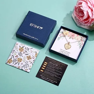 IEFSHINY Heart Initial Necklace for Women - 14K Gold Filled