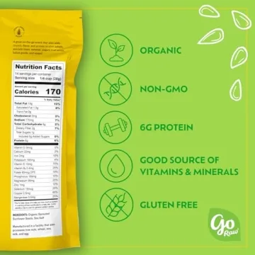 Go Raw Organic Sprouted Sunflower Seeds, 14 oz Snack