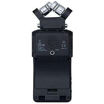 Zoom H6 All Black 6-Input /6-Track Portable Handy Recorder with Single Mic Capsule Bundle with 2X 32GB Memory Card + Protective Case + 4 AA Batteries and Charger + Accessories (7 Items)