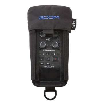 Zoom H6 All Black 6-Input /6-Track Portable Handy Recorder with Single Mic Capsule Bundle with 2X 32GB Memory Card + Protective Case + 4 AA Batteries and Charger + Accessories (7 Items)