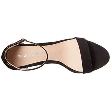Madden Girl womens Beella Heeled Sandal, Black Fabric, 8.5 US