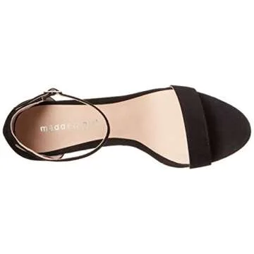 Madden Girl womens Beella Heeled Sandal, Black Fabric, 8.5 US