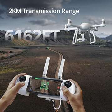 Potensic Dreamer Pro 4K GPS Drones with 3-Axis Gimbal Camera for Adults, Brushless Motor FPV Drone 2KM Transmission Range, 28mins Flight, Auto-Return, Quadcopter with Metal Carry case and 32G SD Card
