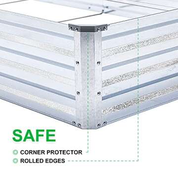 Mofesun Galvanized Raised Garden Bed Kit - Metal Raised Bed Garden 4'x8'x1' for Flower Planters, Vegetables Herb