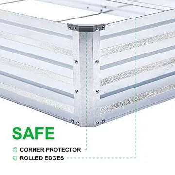 Mofesun Galvanized Raised Garden Bed Kit - Metal Raised Bed Garden 4'x8'x1' for Flower Planters, Vegetables Herb