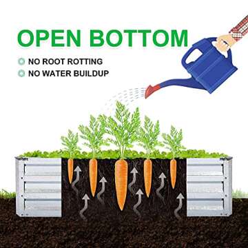 Mofesun Galvanized Raised Garden Bed Kit - Metal Raised Bed Garden 4'x8'x1' for Flower Planters, Vegetables Herb