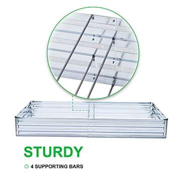 Mofesun Galvanized Raised Garden Bed Kit - Metal Raised Bed Garden 4'x8'x1' for Flower Planters, Vegetables Herb