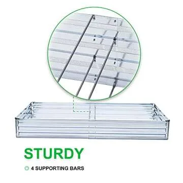 Mofesun Galvanized Raised Garden Bed Kit - Metal Raised Bed Garden 4'x8'x1' for Flower Planters, Vegetables Herb
