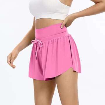 Flowy Shorts for Women Gym Yoga Athletic Workout Running Spandex Cute Comfy Lounge Sweat Skirt Womens Summer Preppy Clothes(xs, Black)