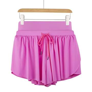 Flowy Shorts for Women Gym Yoga Athletic Workout Running Spandex Cute Comfy Lounge Sweat Skirt Womens Summer Preppy Clothes(xs, Black)