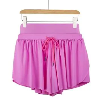 Flowy Shorts for Women Gym Yoga Athletic Workout Running Spandex Cute Comfy Lounge Sweat Skirt Womens Summer Preppy Clothes(xs, Black)