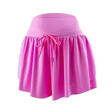 Flowy Shorts for Women Gym Yoga Athletic Workout Running Spandex Cute Comfy Lounge Sweat Skirt Womens Summer Preppy Clothes(xs, Black)