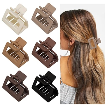 Medium Claw Hair Clips for Women in Warm Colors
