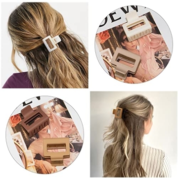 Medium Claw Hair Clips for Women in Warm Colors