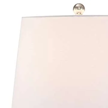 Maxax Floor Lamp 65" Standing Lamp with Blue 2 Glass Stacked Ball, 3-Way Dimmable Tall Pole Lamp with White Fabric Shade for Bedroom Office Living Room