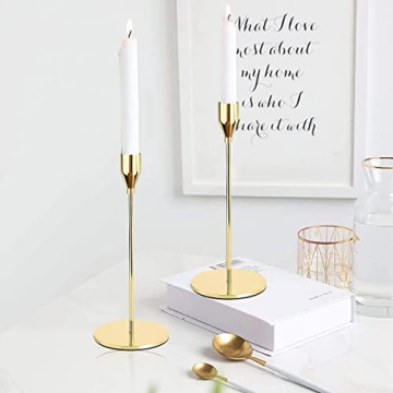 Urban Deco Gold Taper Candle Holders - Pack of 3