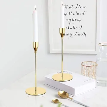 Urban Deco Gold Taper Candle Holders - Pack of 3