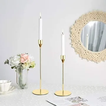 Urban Deco Gold Taper Candle Holders - Pack of 3