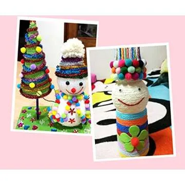 200 Assorted Pom Poms for Creative Craft Projects