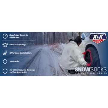 K&K Pro Series Snow Socks Winter Traction Solution