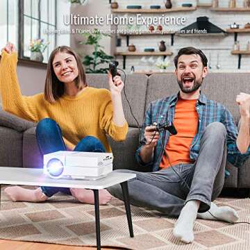 Mini Projector, Vamvo L4200 Portable Video Projector, Full HD 1080P 200” Display Supported; Outdoor Movie Projector 3800 Lux with 50,000 Hrs, Compatible with Fire TV Stick, PS4, HDMI, VGA, AV and USB