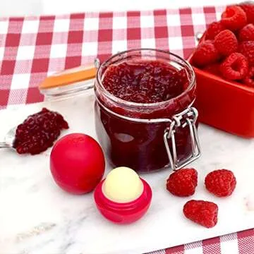 eos Organic Lip Balm Sphere - Pomegranate Raspberry | Natural and Organic | 100% Natural Shea Lip Balm | Deeply Hydrates and Seals in Moisture | 0.25 oz.