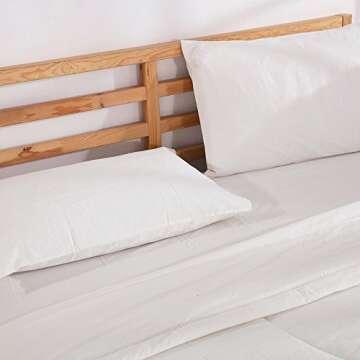 NTCOCO Comforter Set Thin Quilt Summer Lightweight Comforter,100% Washed Cotton,Machine Washable,Soft Comfy Breathable Can Sleep Naked (White, King)