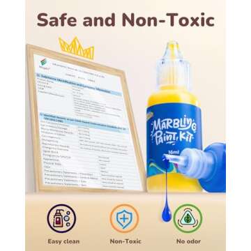 JUPITEARTH 60Pcs Water Marbling Paint Kit, Arts and Crafts for Girls & Boys, Art Supplies for Kids Ages 3-5 4-8 8-12, Marbling Paint for DIY Crafts, Christmas and Birthday Gifts