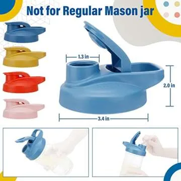 LIVEBAY Mason Jar Flip Cap Lid - Airtight Spout in 4 Colors