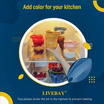 LIVEBAY Mason Jar Flip Cap Lid - Airtight Spout in 4 Colors