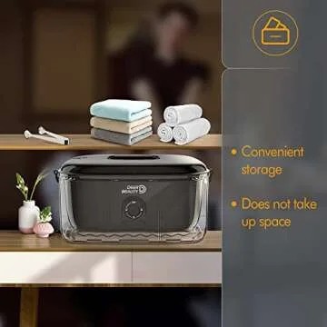 Towel Steamer-Hot Towel Warmer 600 W Tabletop Moist Towel Heater, Holds up to 18 Towels,30 Minute Auto Shut Timer,Professional Salon Equipment Towel Warmer for Facials,Spa,Barbers,Massage (Black)