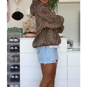 Trendy Vhitler Cheetah Print Pullover Sweatshirt for a Stylish Look