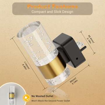 Stylish JandCase Plug-In Night Light with Auto Sensor