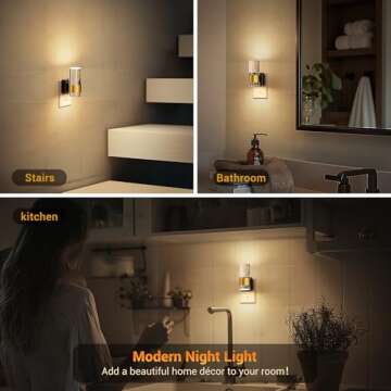Stylish JandCase Plug-In Night Light with Auto Sensor