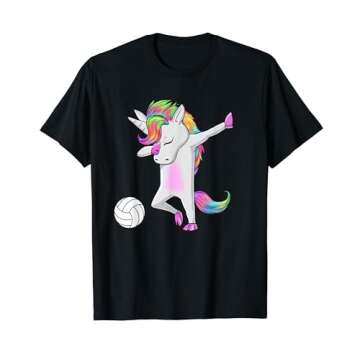 Volleyball Dabbing Unicorn Funny Dab Dance Spoprts T-shirt