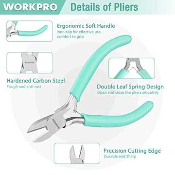 WORKPRO Jewelry Pliers Set and 7-Inch Long Reach Needle Nose Pliers