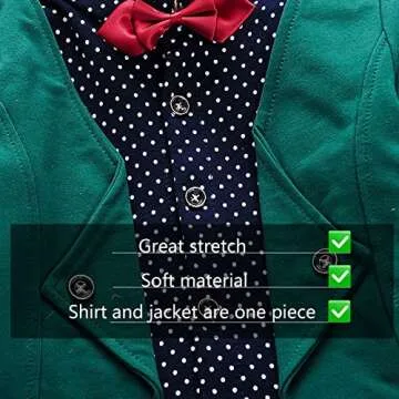 HZXVic Toddler Boy Gentleman Outfits Suit,Baby Tuxedo Dress Shirt with Bowtie + Pants Clothes Sets (Green, 18M)