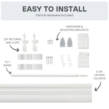 Lotus Faux Wood Cordless Blinds 31" x 72" Bright White